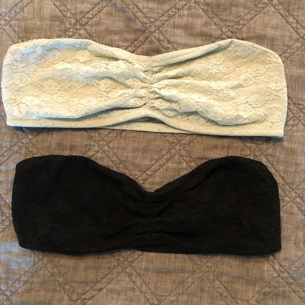 Victoria’s Secret Pink size large bandeau bras set of 2